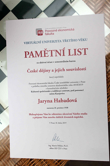 Slavnostní rozloučení se zimním semestrem VU3V